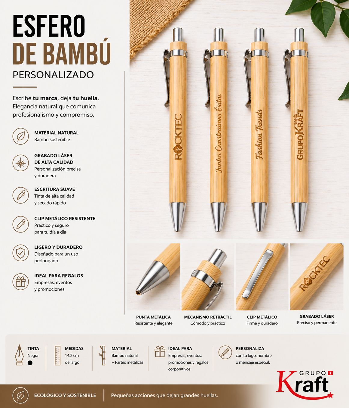 Esfero de Bambú Personalizado