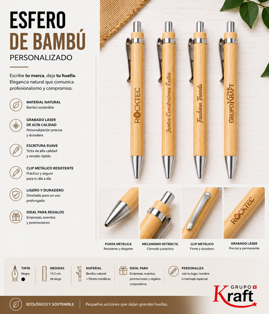 Esfero de Bambú Personalizado